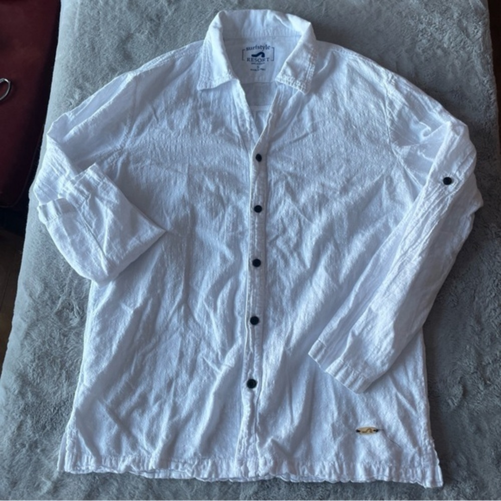 Surf Style White Lightweight cotton Shirt size small